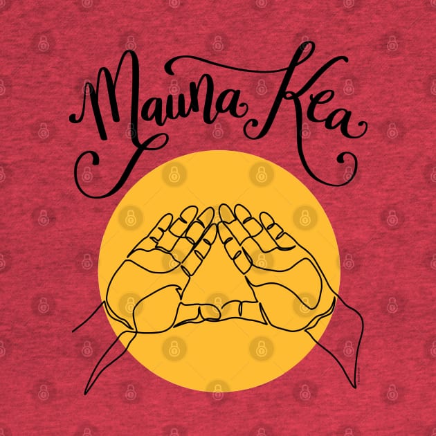We Are Mauna Kea Hawaii Mountain Hand Sign Symbol by DoubleBrush